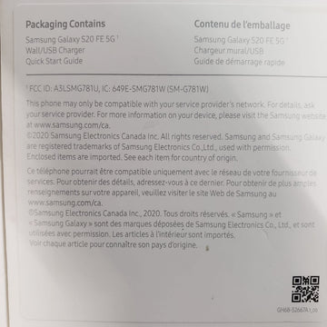 Samsung Galaxy S20 FE 5G (128GB, 6GB) 6.5" AMOLED, IP68 Water Resistant, 4G VoLTE (GSM + CDMA) Fully Unlocked (T-Mobile, AT&T, Verizon, Global) G781W (w/ Fast Wireless Charger, vy)